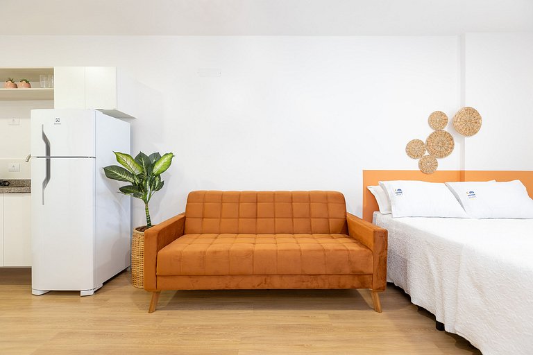 Estudio espaçoso e bem localizado no centro