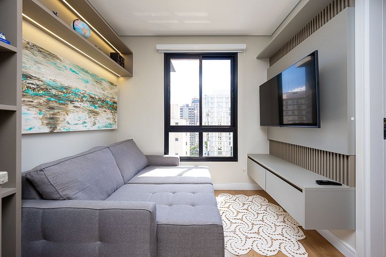 Apartamento finamente decorado, no Centro de Curitiba, até 2