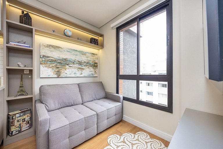 Apartamento finamente decorado, no Centro de Curitiba, até 2