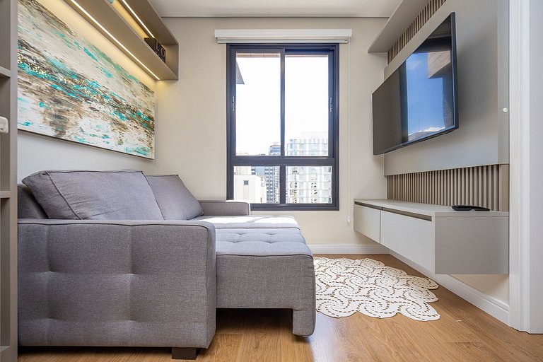 Apartamento finamente decorado, no Centro de Curitiba, até 2