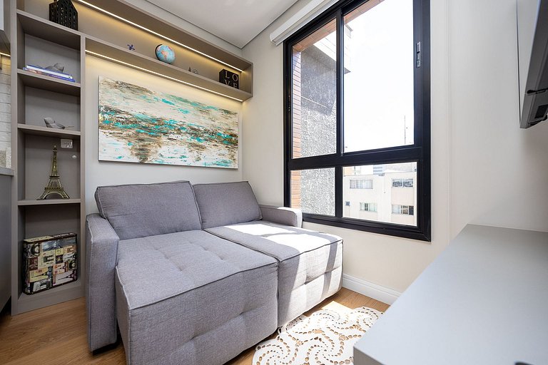 Apartamento finamente decorado, no Centro de Curitiba, até 2