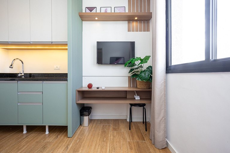 Studio finamente decorado em Curitiba, até 2 pessoas, 29m