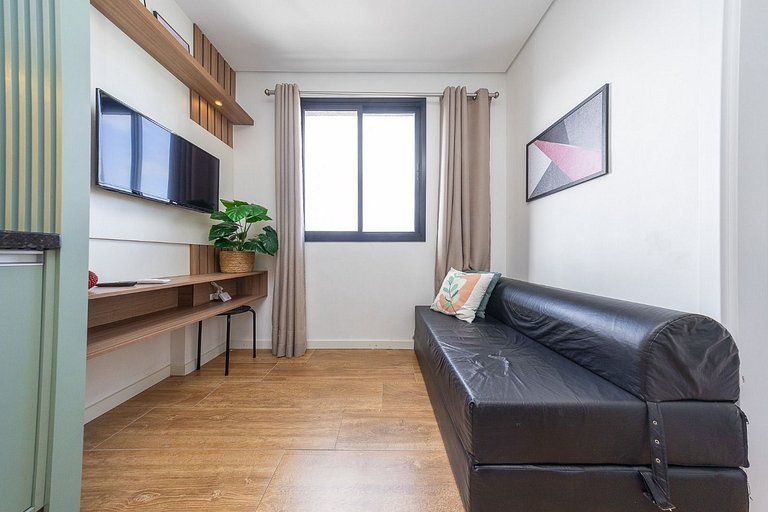 Studio finamente decorado em Curitiba, até 2 pessoas, 29m