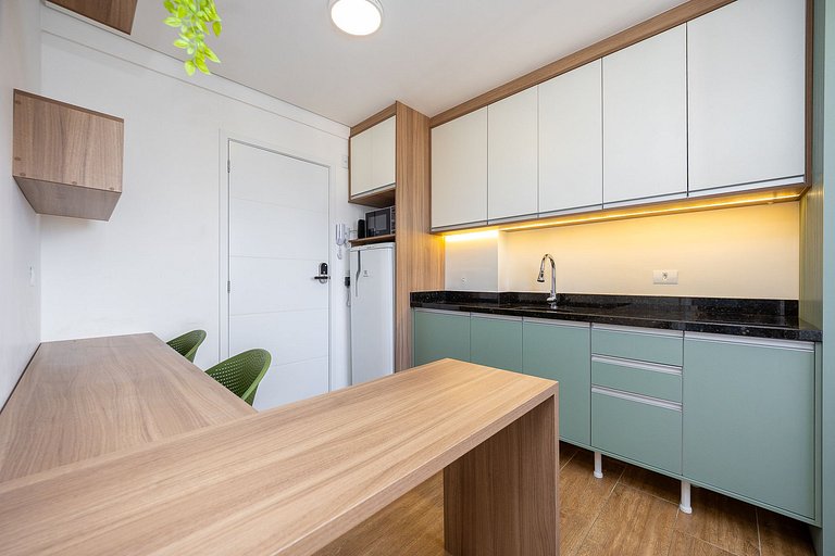 Studio finamente decorado em Curitiba, até 2 pessoas, 29m