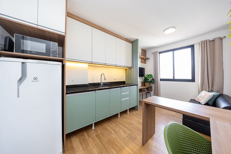 Studio finamente decorado em Curitiba, até 2 pessoas, 29m