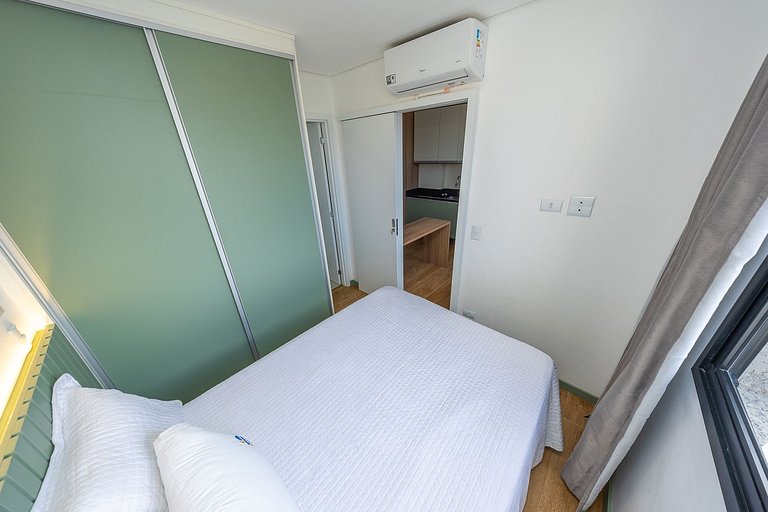 Studio finamente decorado em Curitiba, até 2 pessoas, 29m