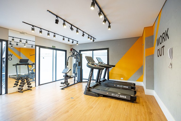 Studio Duplex finamente decorado em Curitiba, à 400m do Shop