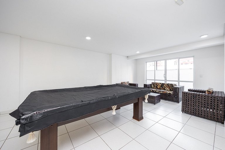 Apartamento decorado e completo, 1 quarto no centro de curit