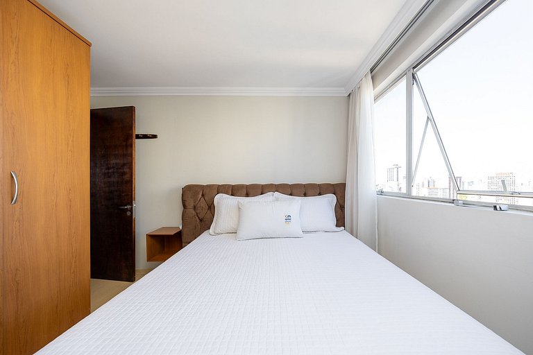 Studio finamente decorado em Curitiba, até 3 pessoas, 45m²