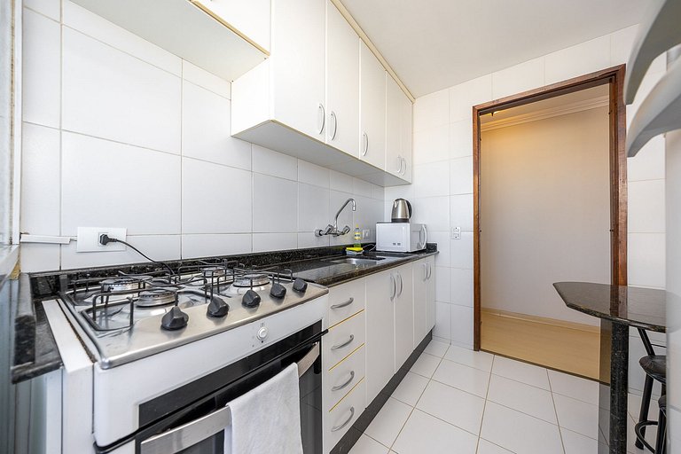 Studio finamente decorado em Curitiba, até 3 pessoas, 45m²