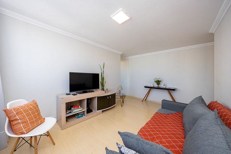 Studio finamente decorado em Curitiba, até 3 pessoas, 45m²