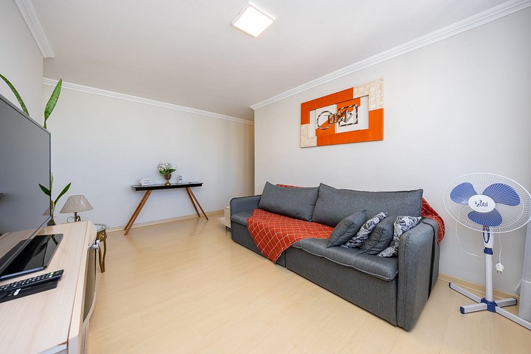 Studio finamente decorado em Curitiba, até 3 pessoas, 45m²