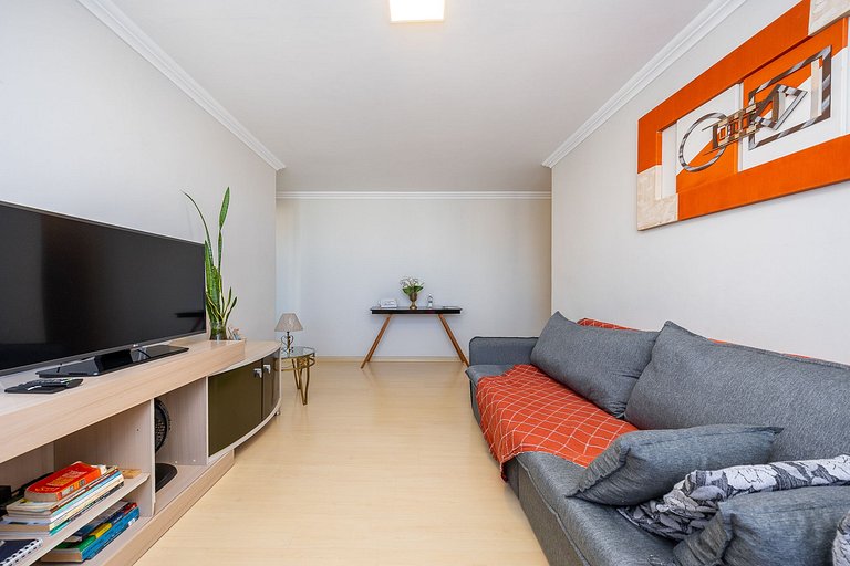 Studio finamente decorado em Curitiba, até 3 pessoas, 45m²