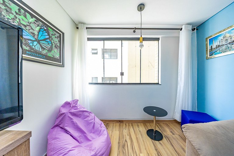 Apartamento 2 quartos finamente decorado em Curitiba, até 4