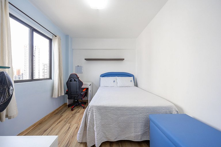 Apartamento 2 quartos finamente decorado em Curitiba, até 4