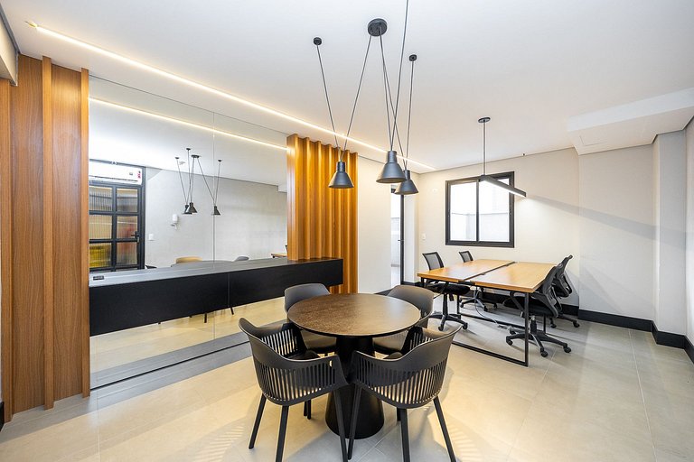 Studio finamente decorado em Curitiba, até 2 pessoas, 25m²