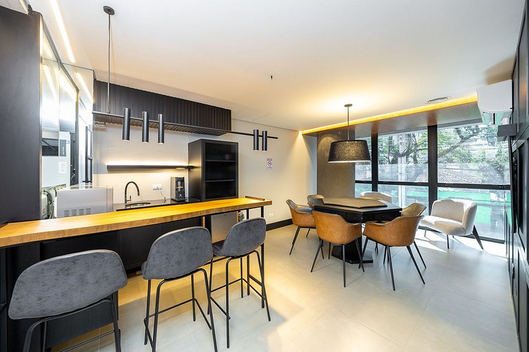 Studio finamente decorado em Curitiba, até 2 pessoas, 25m²