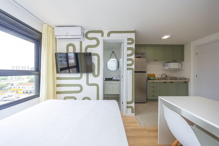 Studio Novo no Boa Vista moderno e confortável