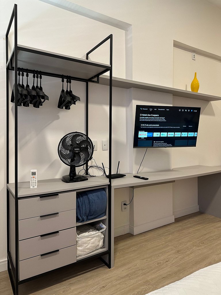 Studio com Vista Rio e Mar • Conforto e Calmaria