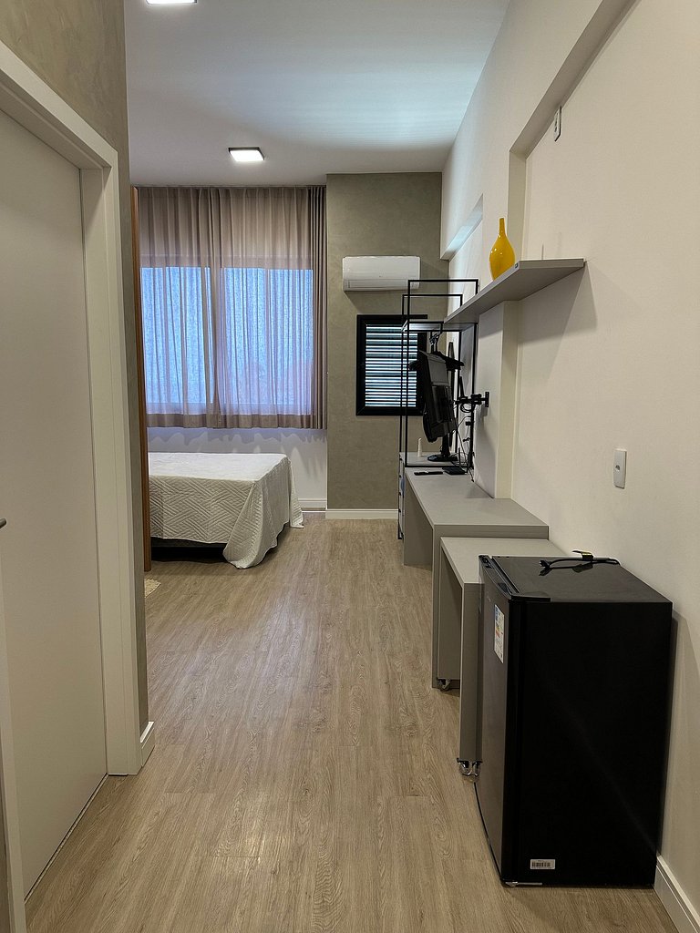 Studio com Vista Rio e Mar • Conforto e Calmaria