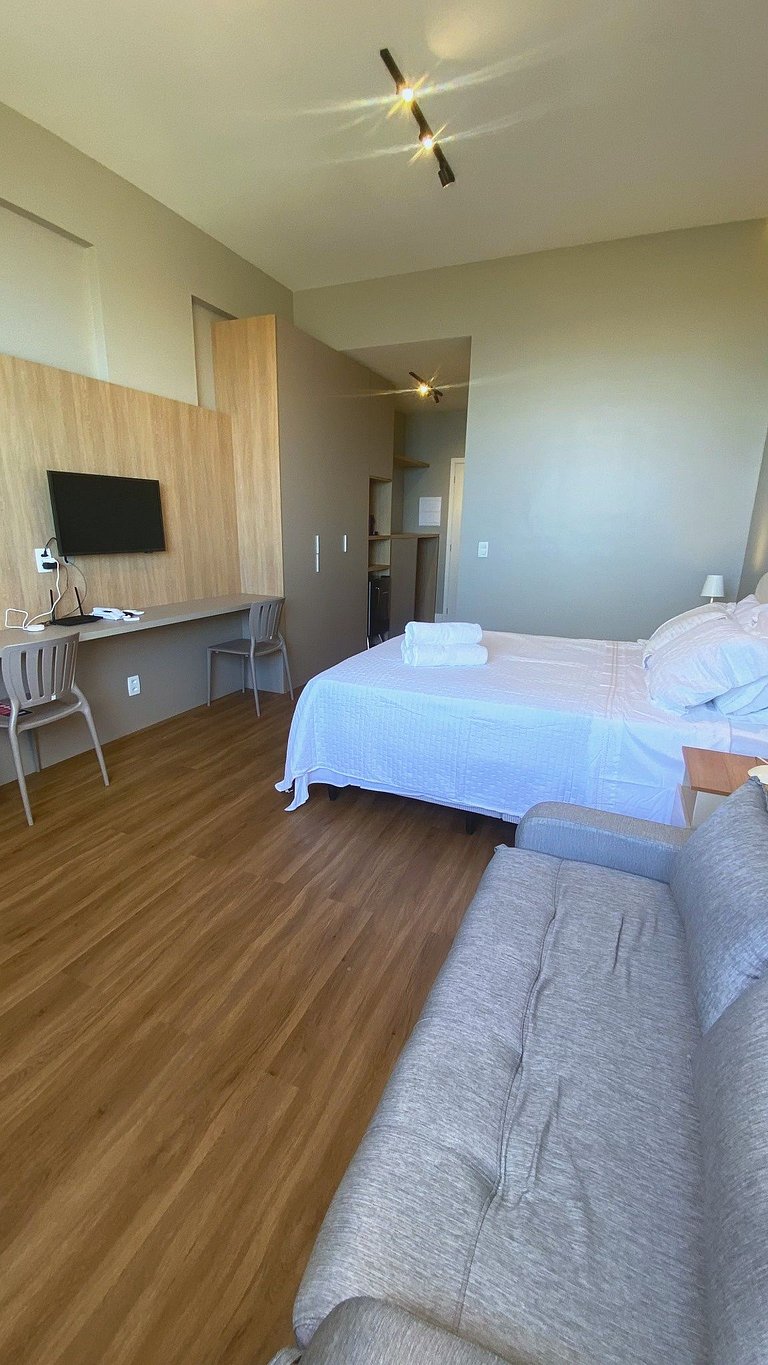 Studio Mar na Janela | Acorde com vista para o mar